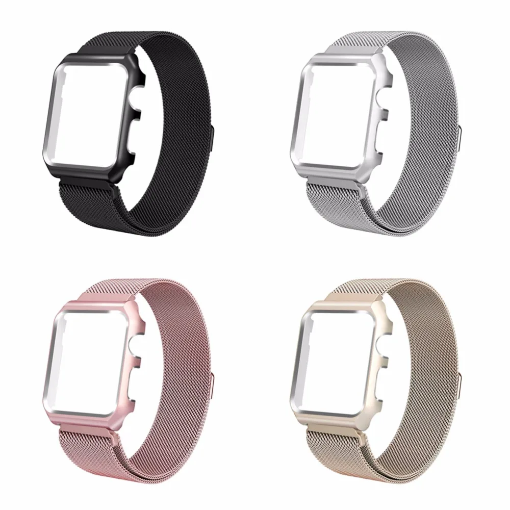 

Joyozy For Apple Watch Band Milanese Loop with Stainless Steel Metal Case Magnetic iWatch strap For Apple Watch 42mm Series 1/2