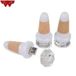 WOOTOP светодиодный USB Перезаряжаемые красочные медленно-Flash Алмаз Бутылка Кепки из пробки ночник