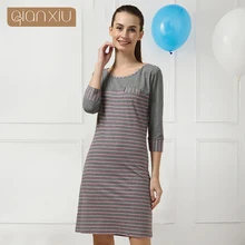 2016 rushed new pyjamas women qianxiu lingerie casual nightgown long-sleeve nightskirt modal pajamas