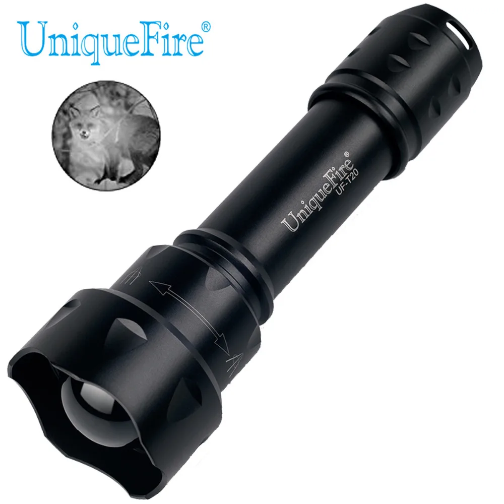 UniqueFire T20 IR 940nm 1/3 Режим светодиодный светильник для ночного видения Инфракрасный светильник Регулируемый тактический фонарь с масштабируемым объективом 38 мм