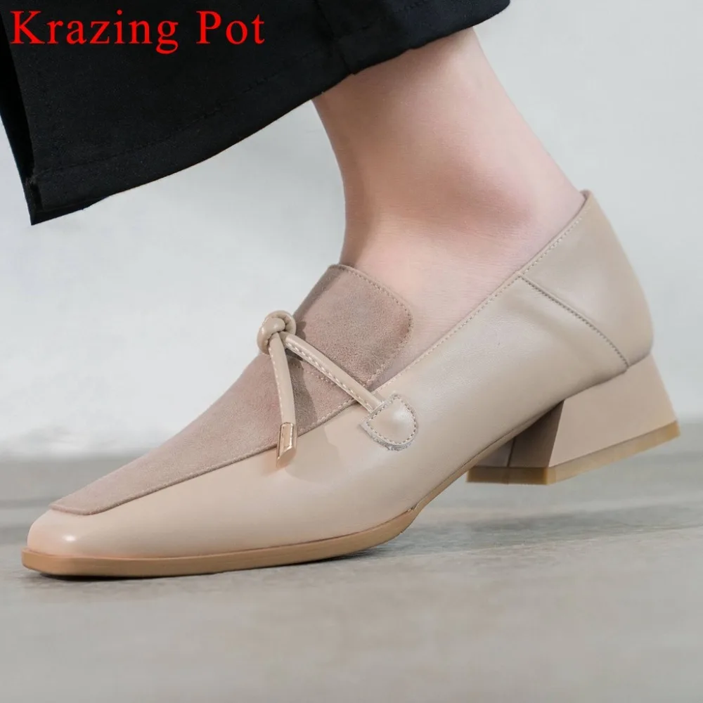 Krazing Pot/британский стиль; низкий каблук; коровья кожа; квадратный носок; классические узкие туфли-лодочки; Уличная обувь; Брендовая обувь для путешествий; обувь для свиданий; L30