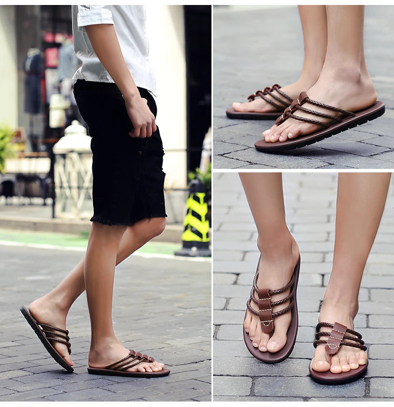 Новое поступление года; Летние Стильные мужские вьетнамки в британском стиле; Расширенные пляжные сандалии; нескользящие мужские тапочки; zapatos hombre