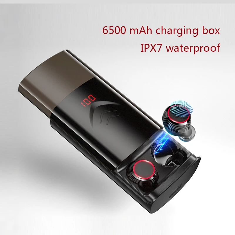 

Touch TWS Wireless Bluetooth 5.0 Earphone LED Display Sports Headphones Stereo Headset Noise Reduction With 6500mAh charge box