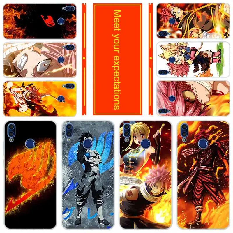 

Phone for HUAWEI Honor 10 9 i lite Cover Honor 8X a max 9lite 7 6 X 7a pro V20 Play Cover Case Anime Manga Fairy Tail
