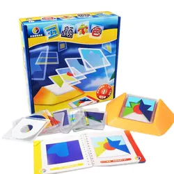 100 Challenge цветной код головоломки игры доска Танграм детские игрушки-головоломки дети развивают логическое пространственное мышление