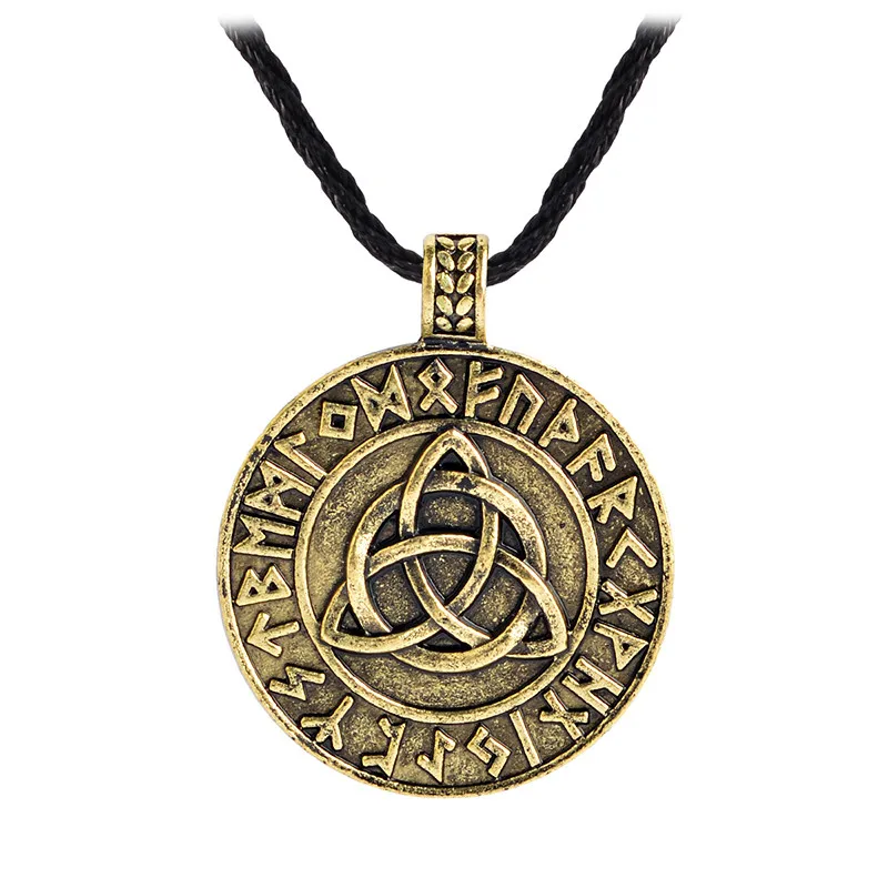 Norse Viking necklace Circle trinity pendant necklace Valknut necklace