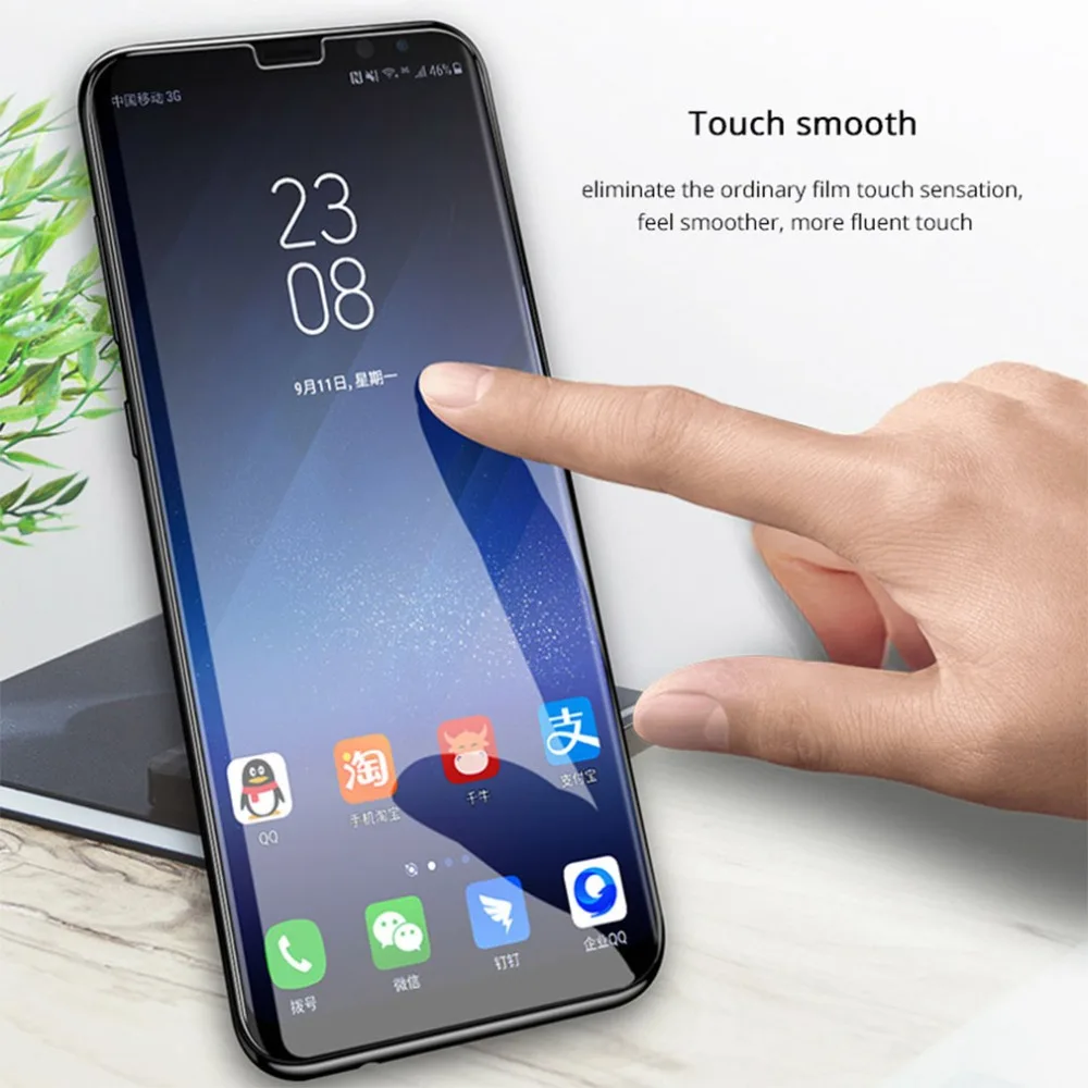 Для Samsung Galaxy S8 S9 Plus стекло УФ нано жидкое закаленное для Note 8 Защитная пленка