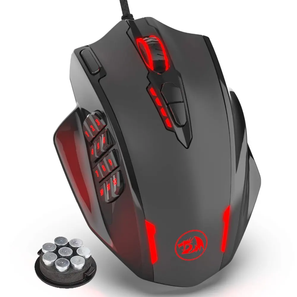 Redragon M908 воздействия 12400 Точек на дюйм RGB светодиодный MMO Мышь Лазерная Проводная