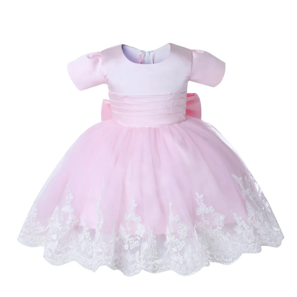 Newborn Baby Clothes Party Wear Pink Lace Dress Cute Baby Girl Baptism