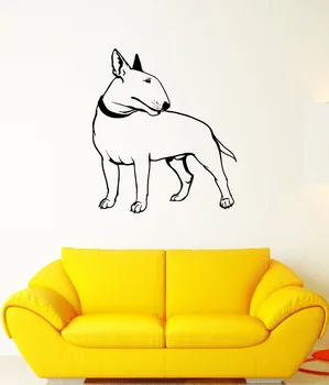 

Wall Decal Bullterrier Dog Pet Animal Feet Tail Guard Vinyl Stickers