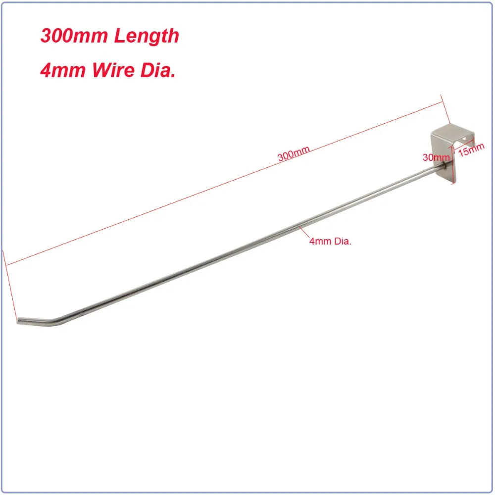 20 штук 50 мм Длина перехватчики отображения Slatwall 4 мм провод Dia. Стеллаж для выставки товаров крючки для полки супермаркета подходит для 15x30 мм трубы квадратного сечения