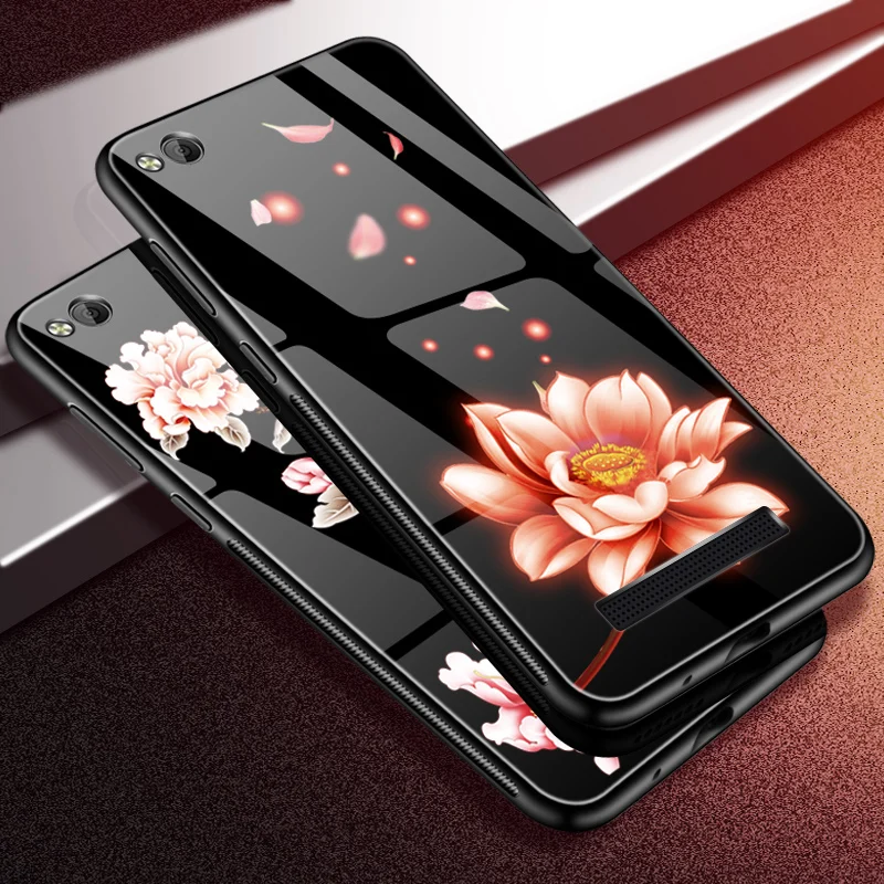 Para xiaomi redmi 4A caso de lujo de cristal templado duro cubierta suave de TPU de silicona para xiaomi redmi 4a cubierta funda 3d armadura