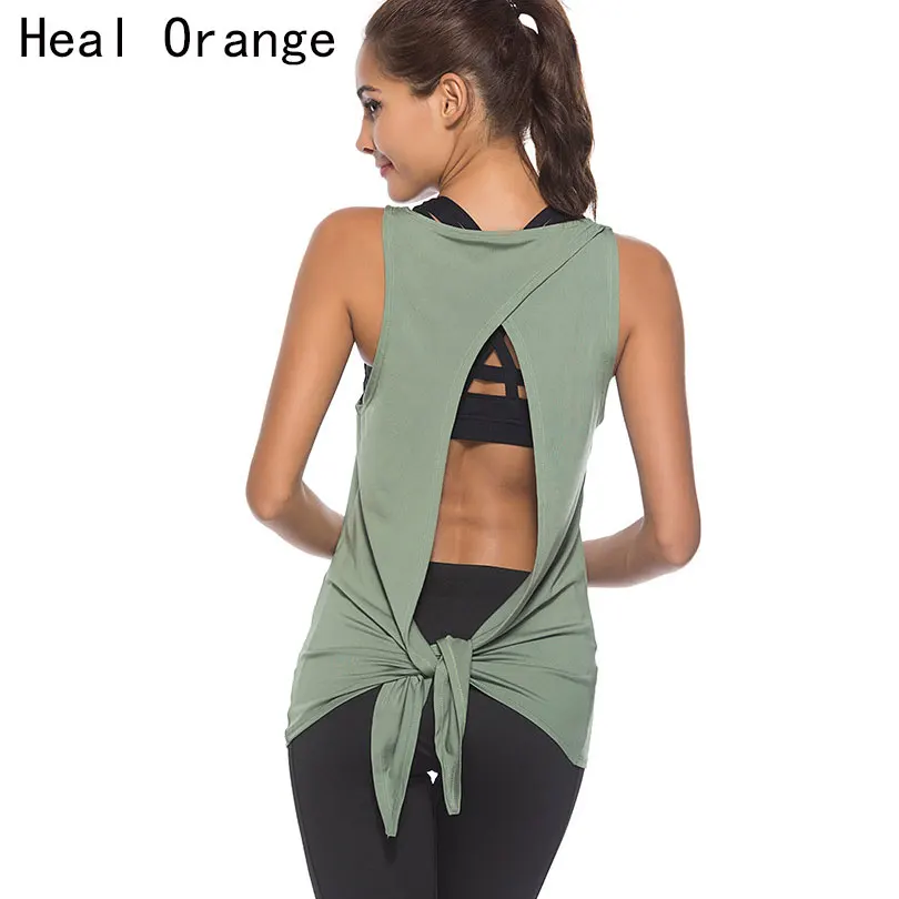 

Women Yoga Shirts Gym Sport Top Women Open Back Top Vest Sleeveless Shirt Workout Shirt Fitness Womens Workout Tops For Women