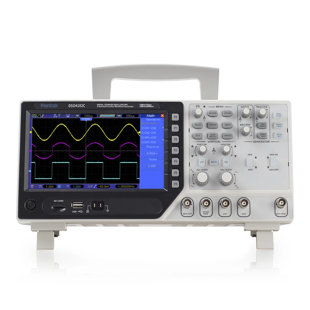

Hantek DSO4102S Digital Multimeter Oscilloscope USB 100MHz 2 Channels LCD Display Handheld Logic Analyzer