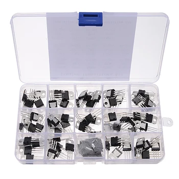 

70Pcs 14 Values L7805-LM317 Transistor Kit Voltage Regulator With Storage Box