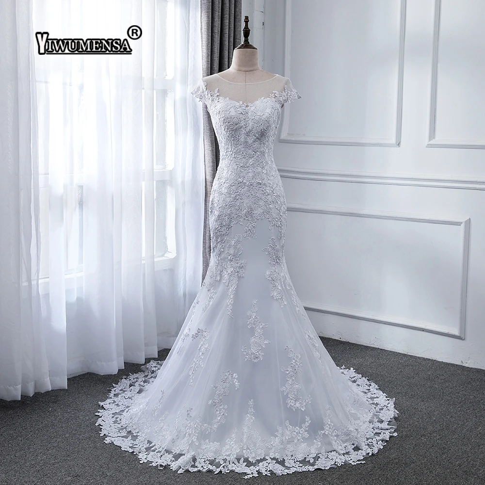

Robe De Mariage Embroidery Sexy Mermaid/Trumpet luxury Wedding Dress 2019 White Bridal Gowns Brautkleid Vestidos De Novia 2019