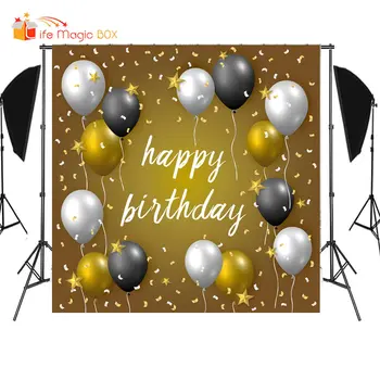 

LIFE MAGIC BOX Backdrop Studio Background 80s Party Happy Birthday Balloons Photography Wallpapers