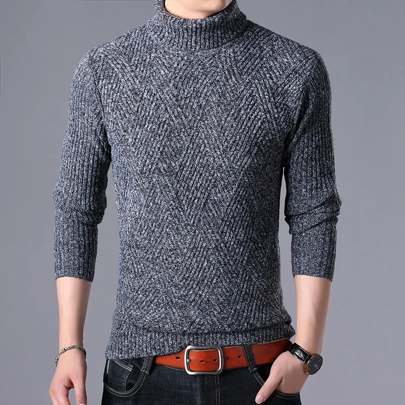 Мужской свитер осень зима модный трикотаж повседневная мужская одежда свитер шерстяной свитер с длинными рукавами с воротником