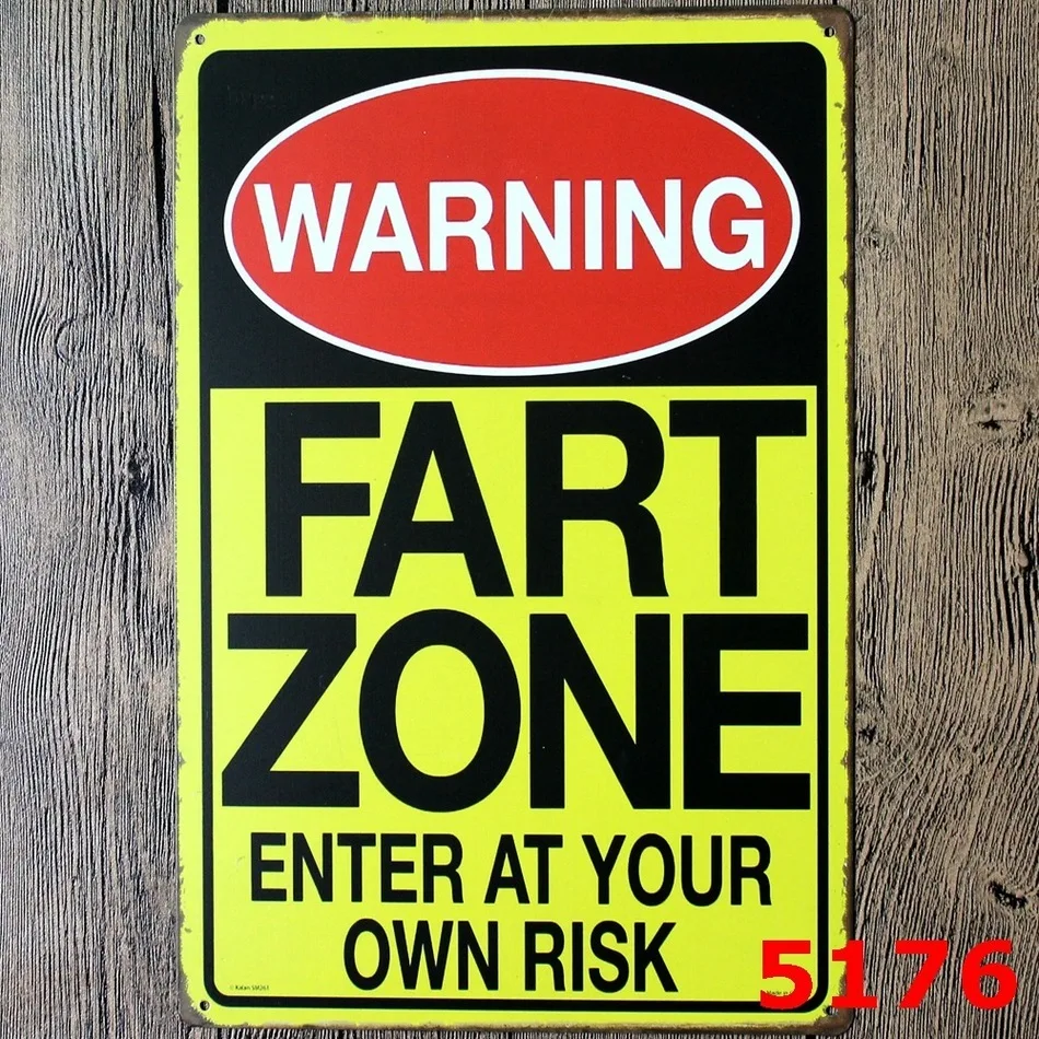 FART ZONE Warning Signs Gift PUB Wall Plaque Art Painting Bar Craft