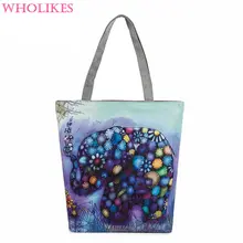 Cartoon Elefanten Gedruckt Fashion Frauen Tote frauen Everyday Stadtstreicherin Einzelner Schulterbeutel Einkaufstasche Strandtasche