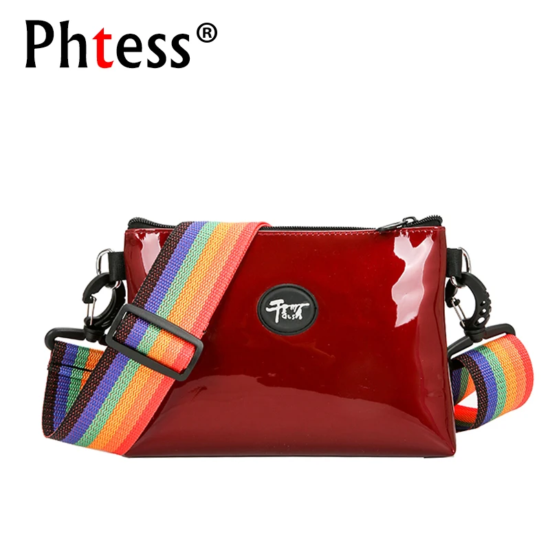 2018 Candy Color Crossbody Bags For Women Patent Leather Shoulder Bags