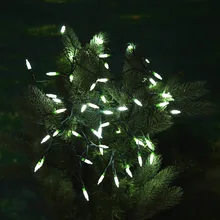 7,5 м Солнечная энергия белый свет 50 светодиодный Ледяная Фея Гирлянда Свет лампа с датчиком на Рождество вечерние свадебные украшения сада