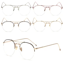 Винтажная круглая рамка для очков для мужчин и женщин, полуоправа для очков, очки для очков-Y107