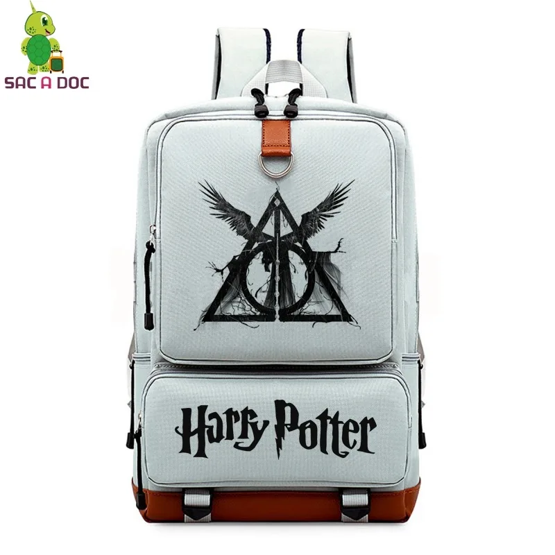 Mochila هاري بوتر حقيبة المدرسة أكياس قماش الظهر هوجورتس الأقداس المهلكة محمول Bookbags للمراهقات السفر حقيبة Mochila هاري بوتر حقيبة المدرسة أكياس قماش الظهر هوجورتس الأقداس المهلكة محمول Bookbags للمراهقات السفر حقيبة