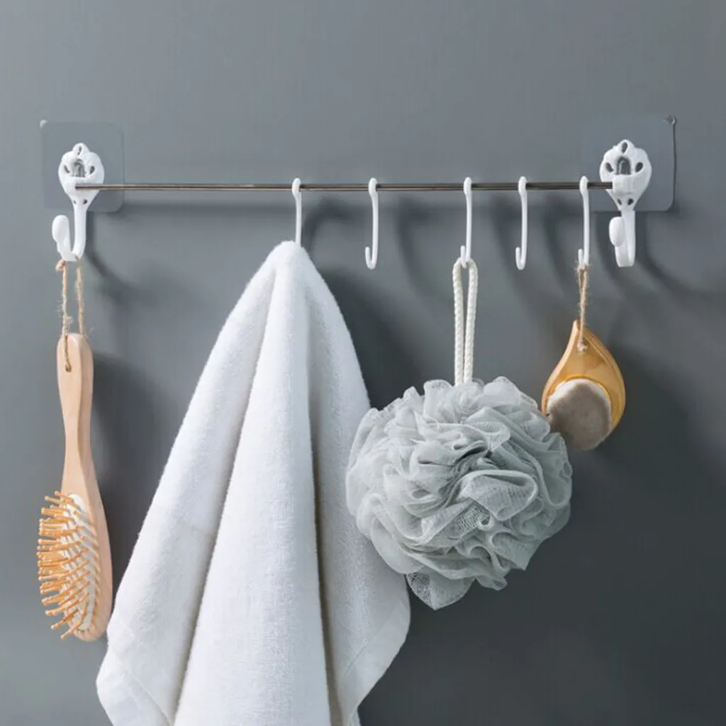 Самоклеящаяся пальто настенный стеллаж для хранения в ванной, на кухне, крючки, станок и навесной шкаф для одежды держатель крючки для сумок Полотенца