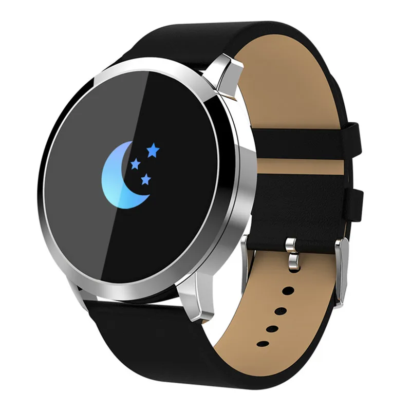 Фитнес-браслет Смарт-часы полный экран круглые умные наручные часы с монитором сердечного ритма кровяное давление для iphone samsung - Цвет: Silver black