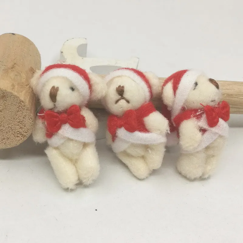 Mini Jointed Christmas Bear Dolls Cute Small Cartoon Joint Teddy Bear Dolls Keg Bag Phone Pendants Promotional Gift 4.5cm 100pcslot (6)