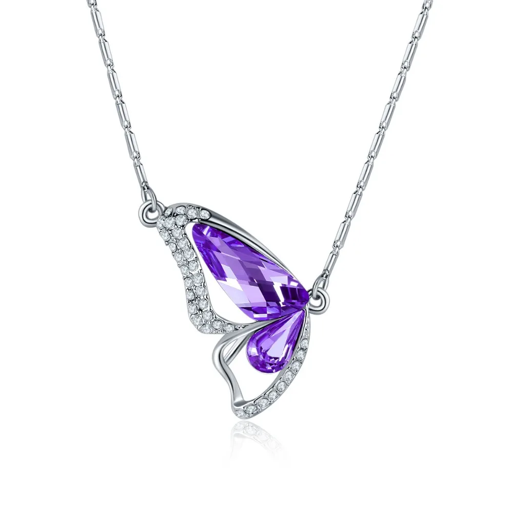 Baffin милая подвеска в виде бабочки ожерелье кристаллы от Swarovski Серебряная цветная