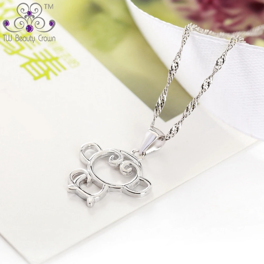 Ювелирные изделия из серебра 925 пробы в виде милой обезьянки|necklace children|pendant pearl