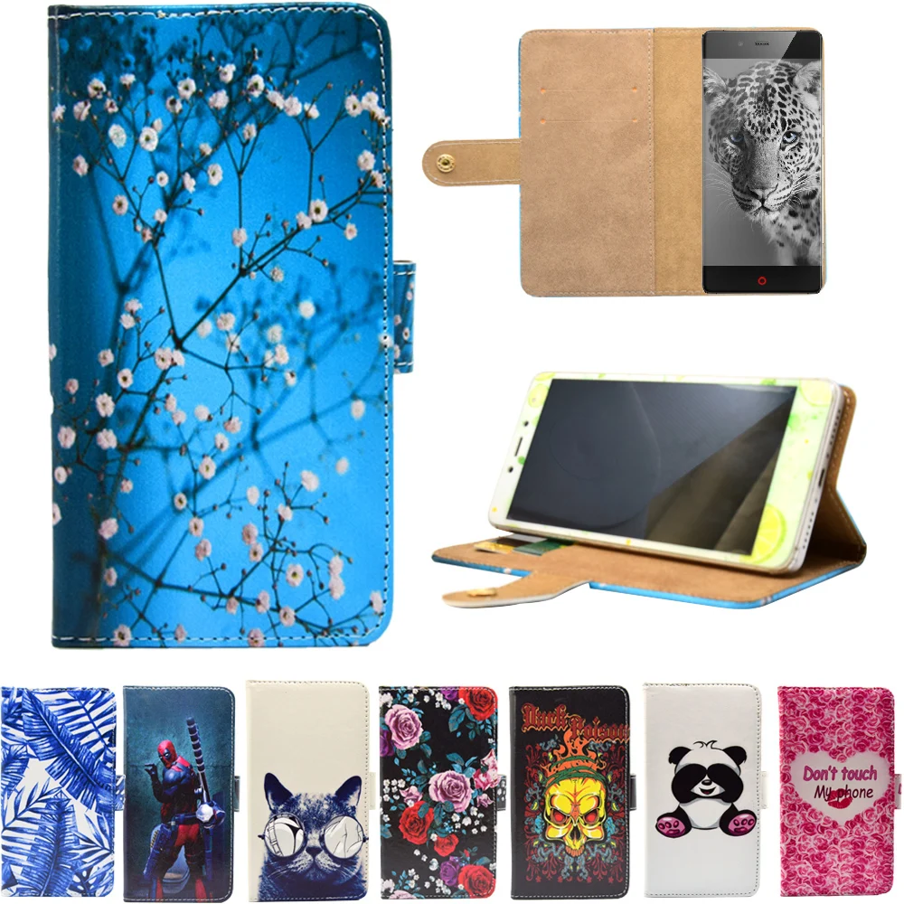 

PU Leather Phone Case Cartoon Cases Flip Wallet Stand Cover for ZTE Geek 2 Pro 2 LTE Blade G Lux Nubia Z9 Mini Z9 Max Z9 Cover