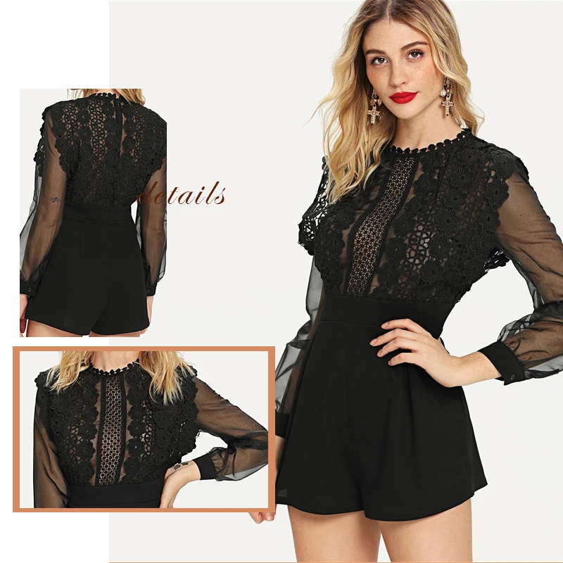 womens black playsuit