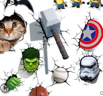

Creative 3D stereo car sticker color paste personality body simulation small yellow man Avengers decorative stickers-87