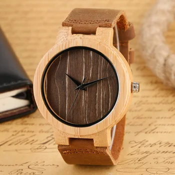 

Quartz Watches Men's Special Natrual Pattern Wooden Bamboo Wrist Watches Women Chic Handmade Wood Watch Bracelet Top Gift