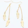 New Bohemia Vintage Dangle Earing Feather Leaves Leaf Long Tassel Leaf Drop Earrings Wedding Jewelry Brincos Pendientes ► Photo 2/6