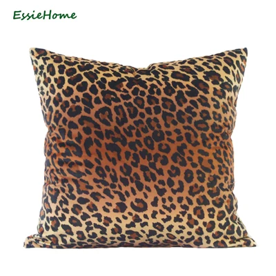 ESSIE домашний тропический животный узор Леопард джунгли цифровая печать Бархатный Чехол для подушки для гостиной - Цвет: leopard pattern