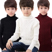 New6 Цвет Зимняя мода для мальчиков, Свитера с высоким воротом, вязаные, плотные однотонные свитеры рубашки для мальчиков; свитер для мальчиков; Детское пальто;
