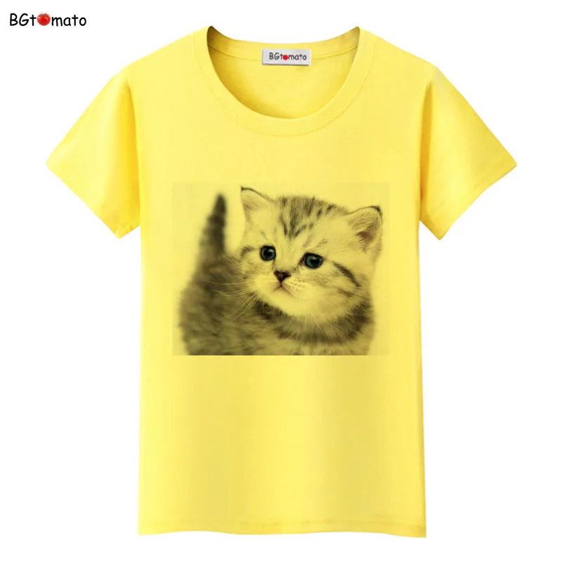 

BGtomato Cute little Baby cat t shirts for women cute style lovely summer tops tees Brand Good quality comfortable shirts