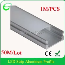 50 шт./лот светодиодные алюминиевые профили с светодиодная крышка для ПК световая полоса для светодиодная полоса длина может быть настроена
