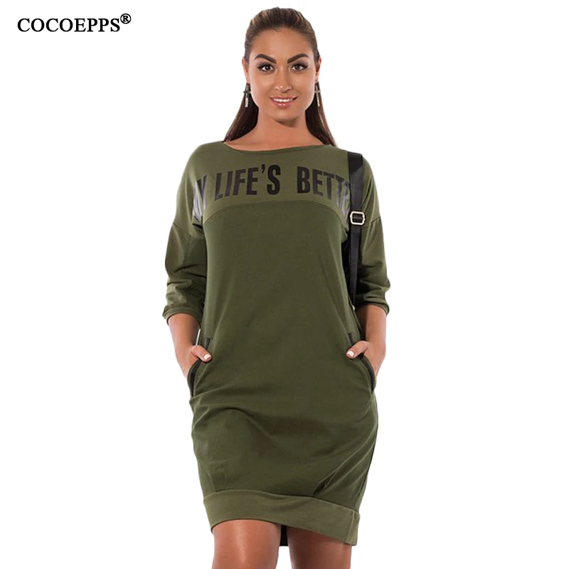 2017 5xl 6xl Letter Print New Women Dresses Large Size Winter Warm Dress Plus Size Women