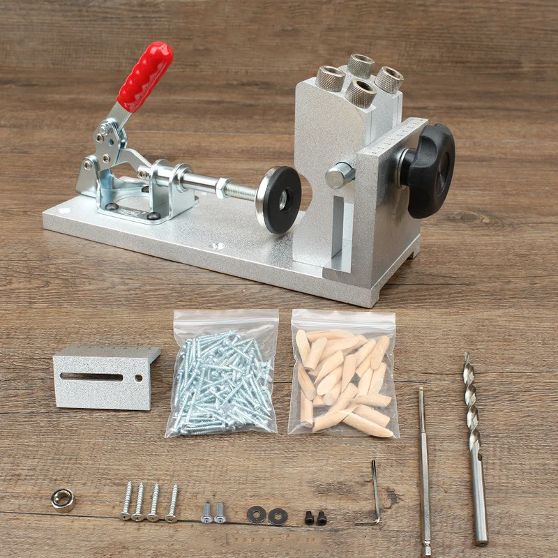 ALLSOME Woodworking Pocket Hole Jig System Guide Carpenter Kit Inclined