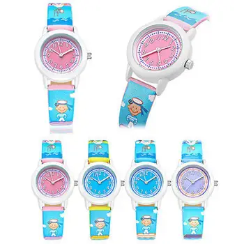 

Navy Kids Children Fashion Watches Quartz Cartoon Boys Girls Leather Watch