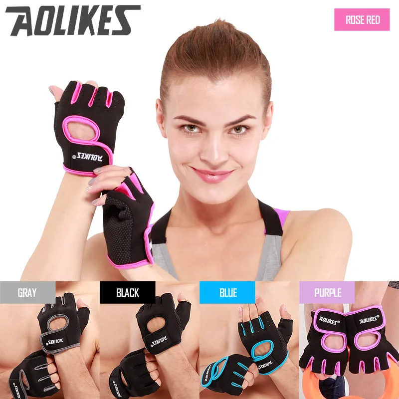 

Men & Women Gym Half Finger Gloves Sports Fitness Exercise Training Wrist Silicone Anti-slip Resistance Weightlifting Gloves