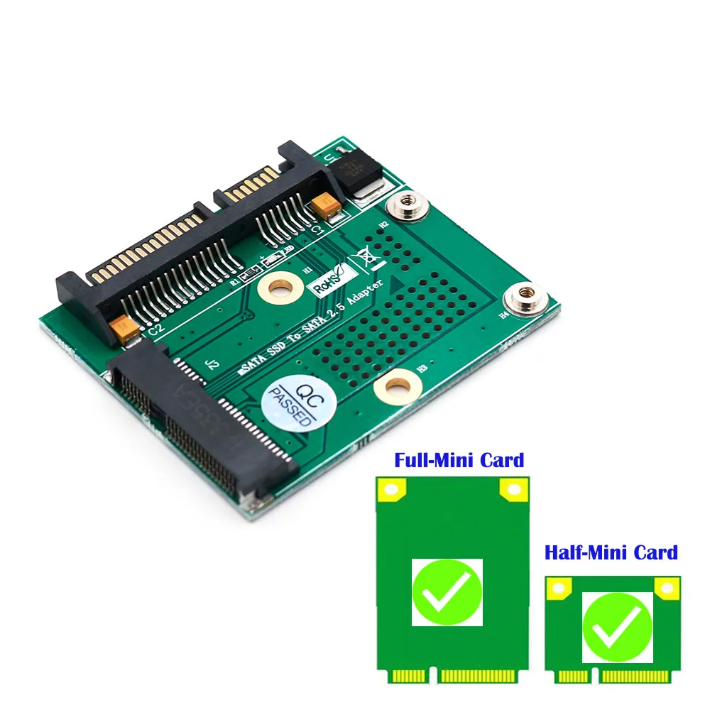 MSATA-SATA 2," адаптер конвертер карточка SSD металлический удлинитель 3,3 В светодиодный компьютер компоненты для полной мини полумини-карты