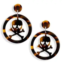 Панк серьги-гвоздики в виде скелета для женщин модные уксусная кислота большие серьги в стиле хип-хоп трендовые черепа ювелирные изделия подарок