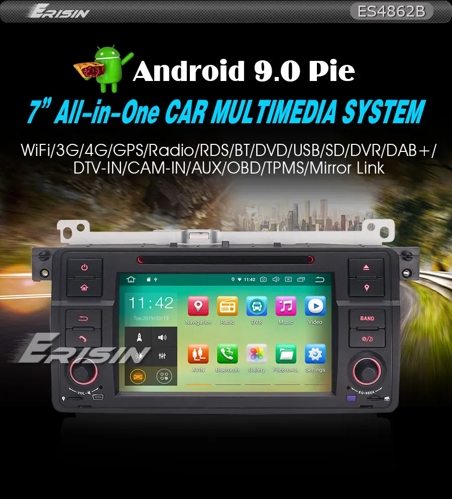 Cheap 7" Android 9.0 OS Car DVD Multimedia GPS Radio for BMW E46 1998-2006 (318/320/325) & BMW M3 1998-2006 with Split Screen Support 1