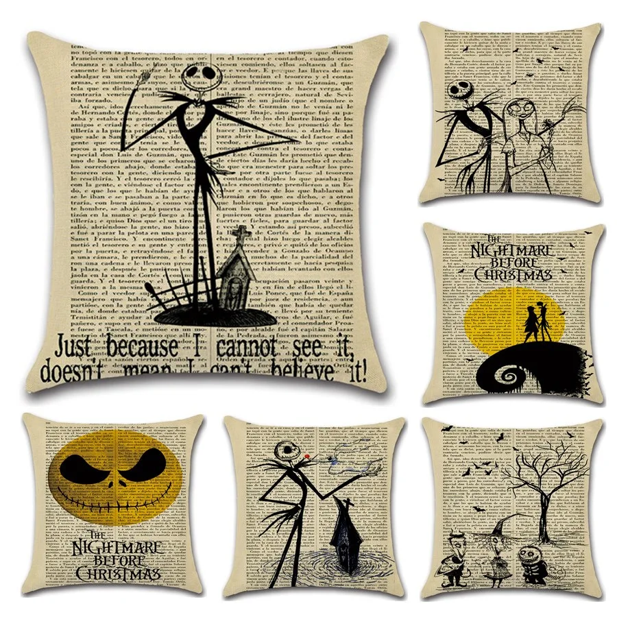 

Halloween Cushion Cover Ghost Pumpkin Prints Linen Throw Pillow Cover Case Car Sofa Bedroom Home Decor Decorative Pillowcase